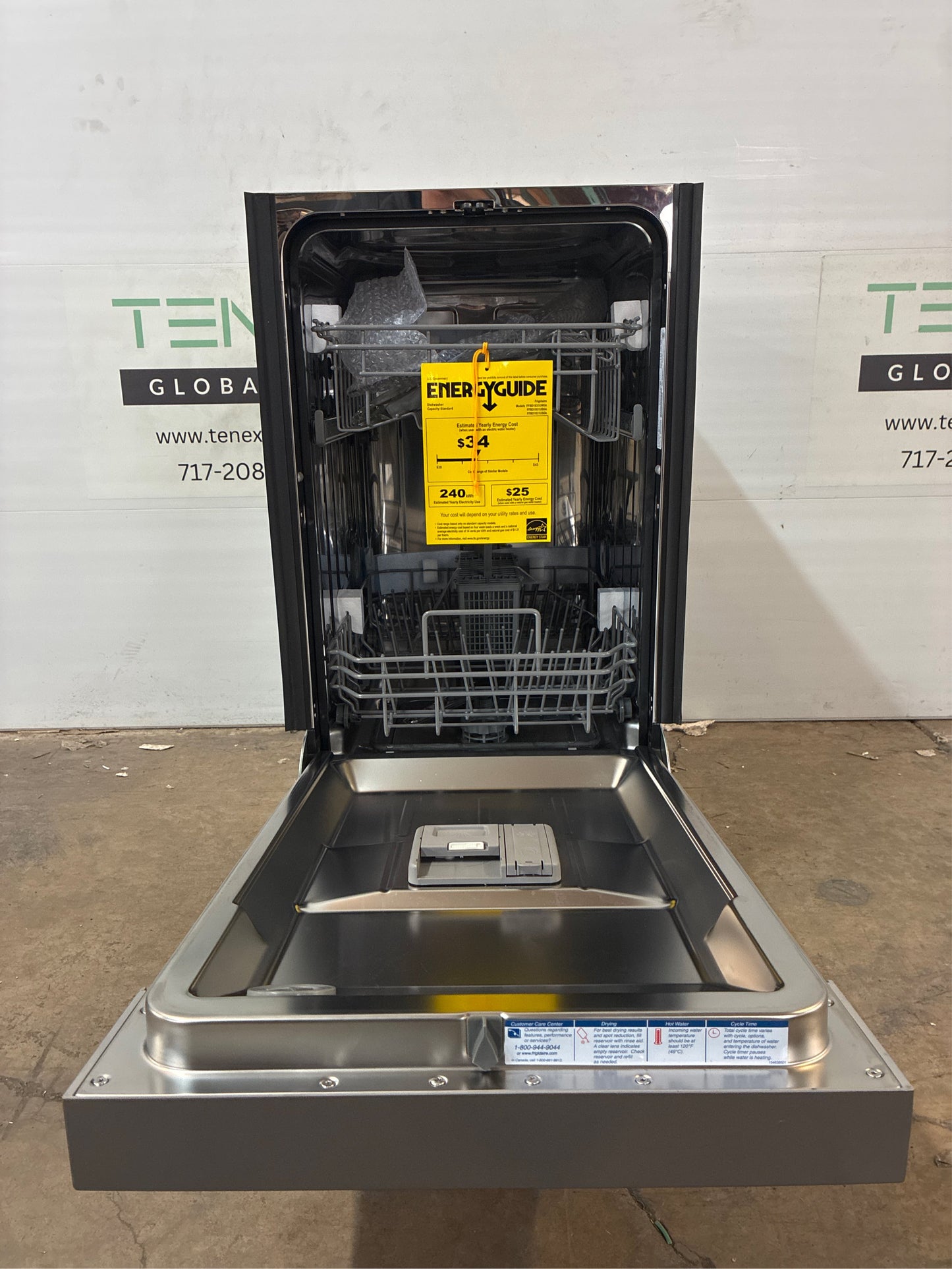 Frigidaire 18" Front Control Tall Tub Dishwasher, SS
