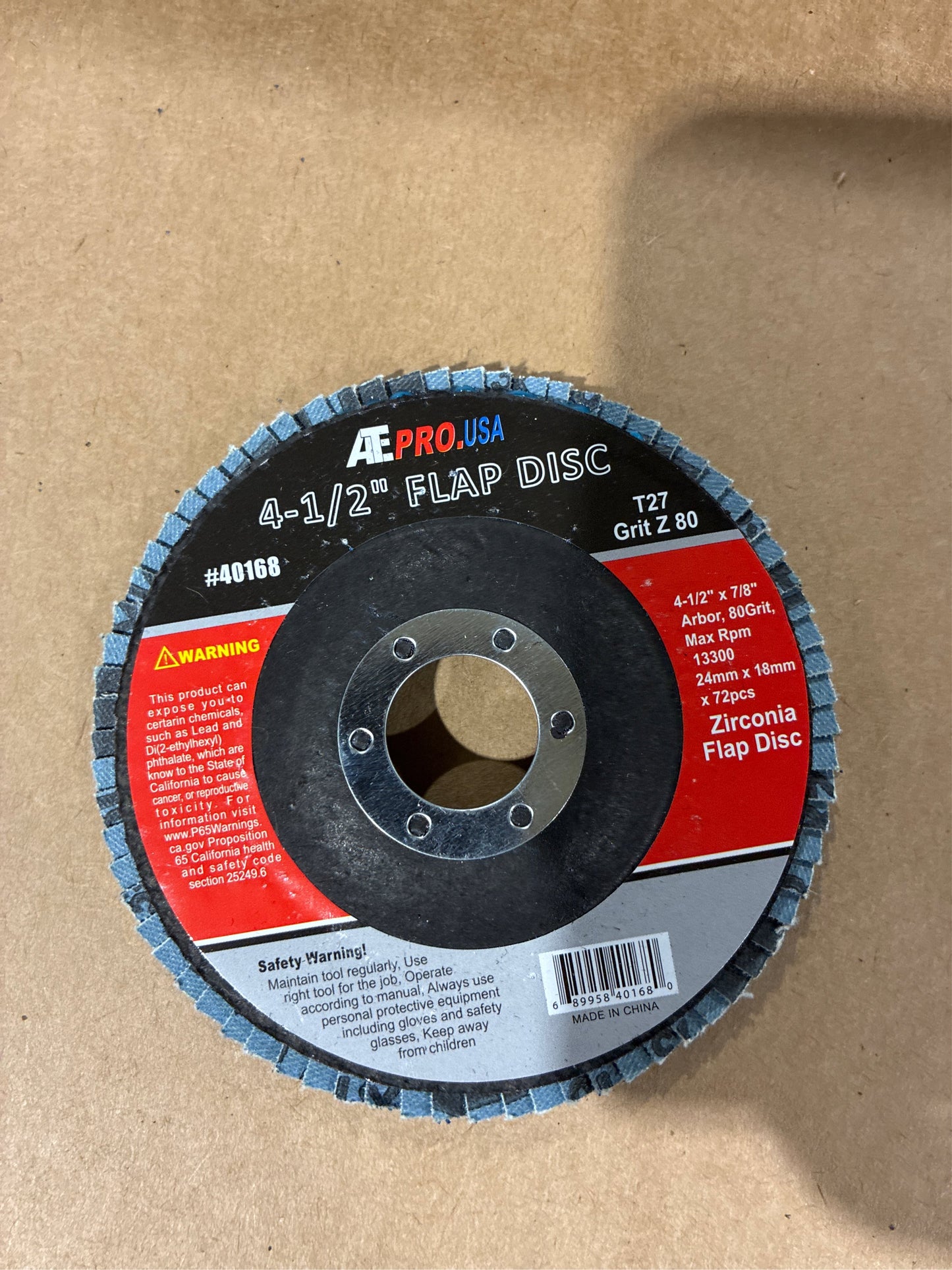 Zirconia 80 Grit Flap Disc 4.5" (15)