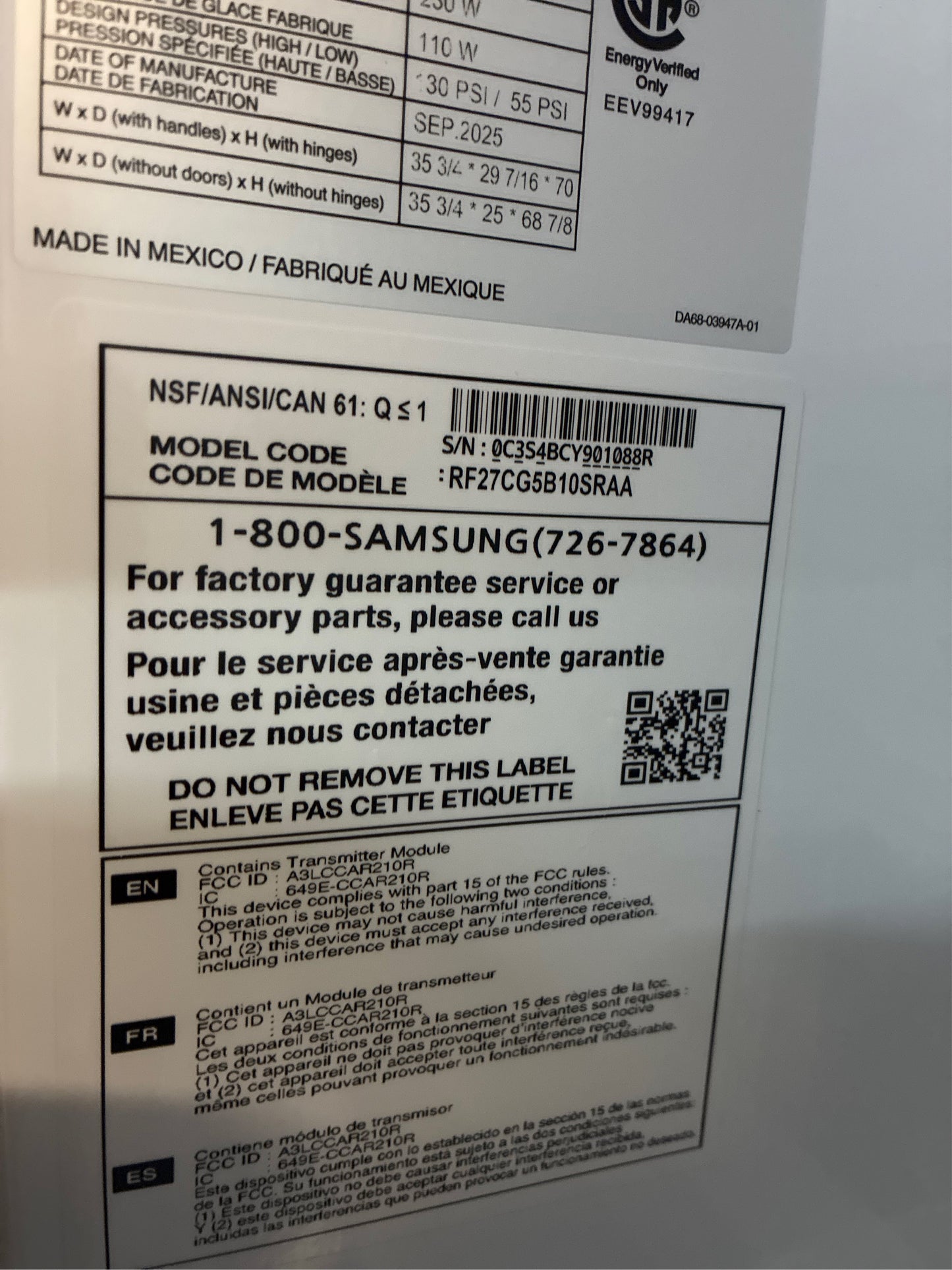 Samsung 26 cu. ft. 3-Door French Door Refrigerator