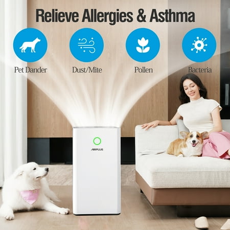 AIRPLUS Air Purifier, Home 2500 Sq ft, White