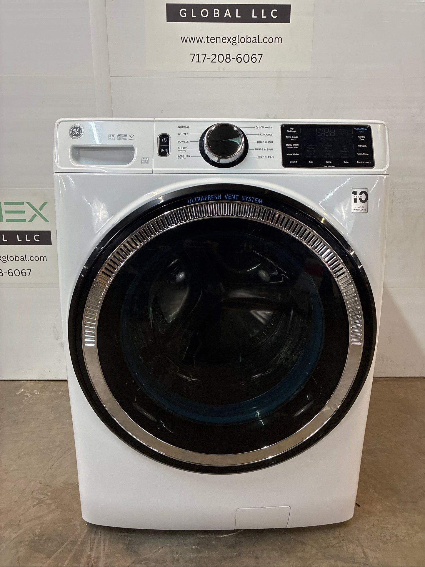 GE 4.8 cu ft Smart White Front Load Washer