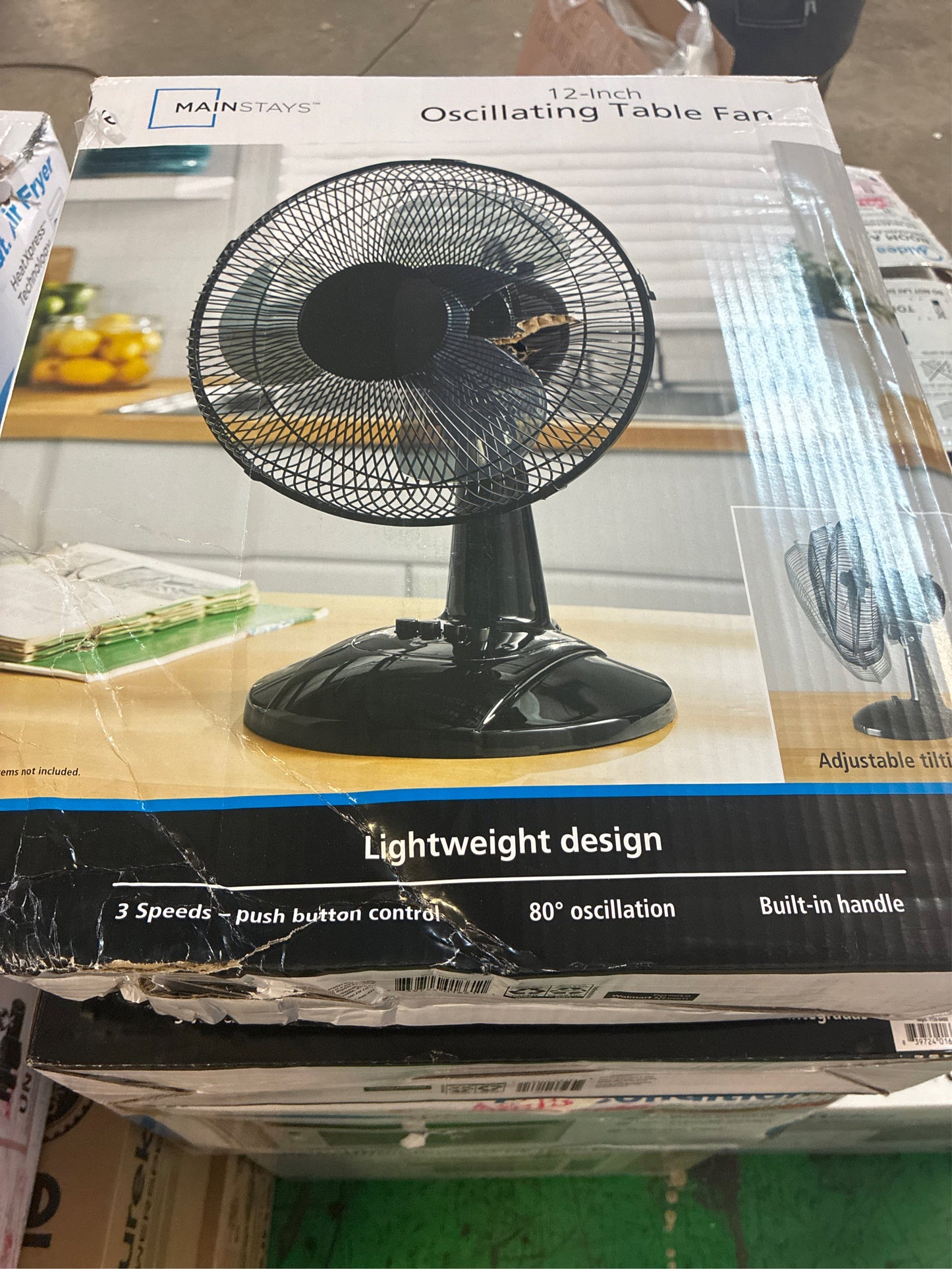 Mainstays 12" 3-Speed Table Fan, Black