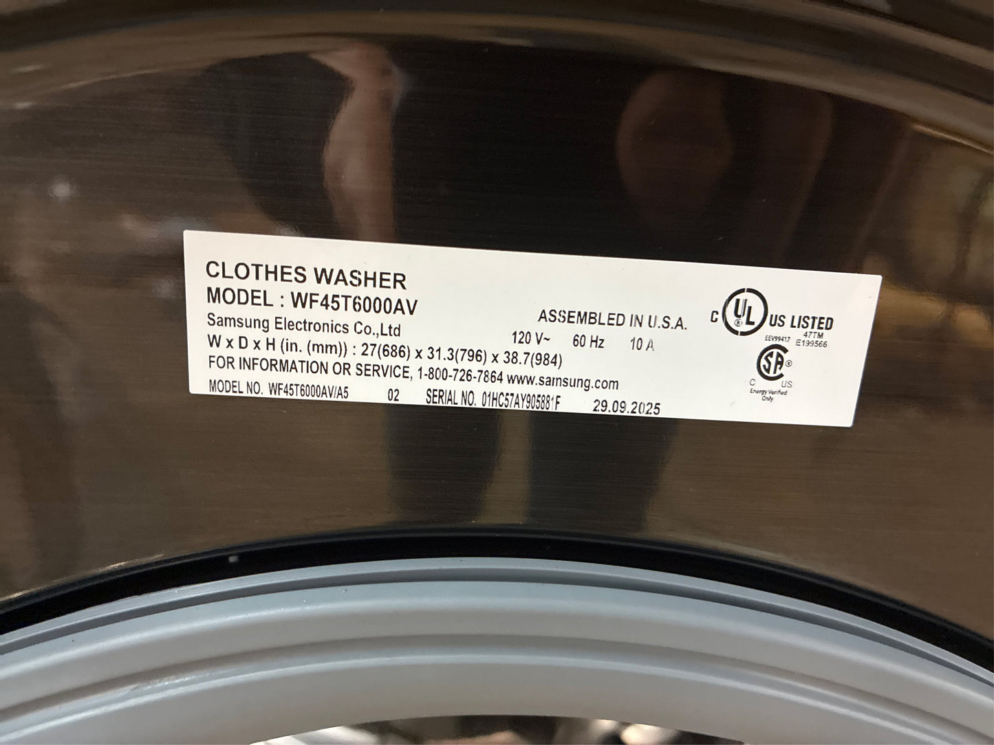 Samsung 4.5 cu.ft. Front-Load Washer, Brushed Black