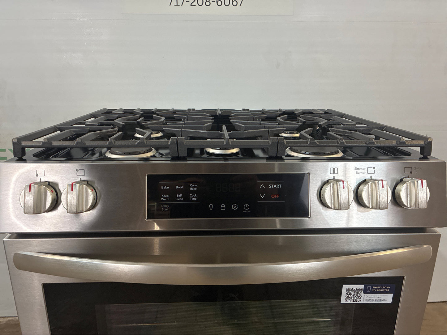 Frigidaire 30" 5-Burner Slide-In Gas Range w/ Convection