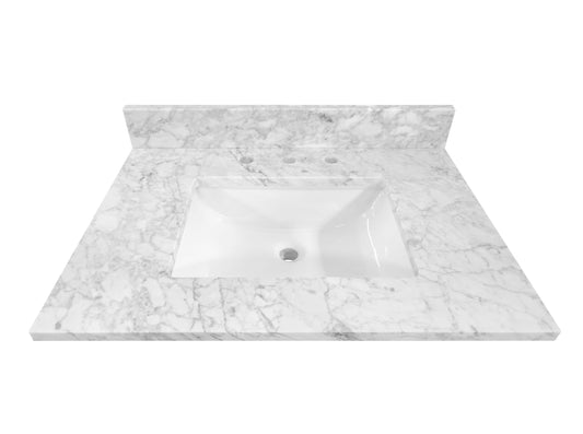 allen + roth 31x22 White Marble Vanity Top