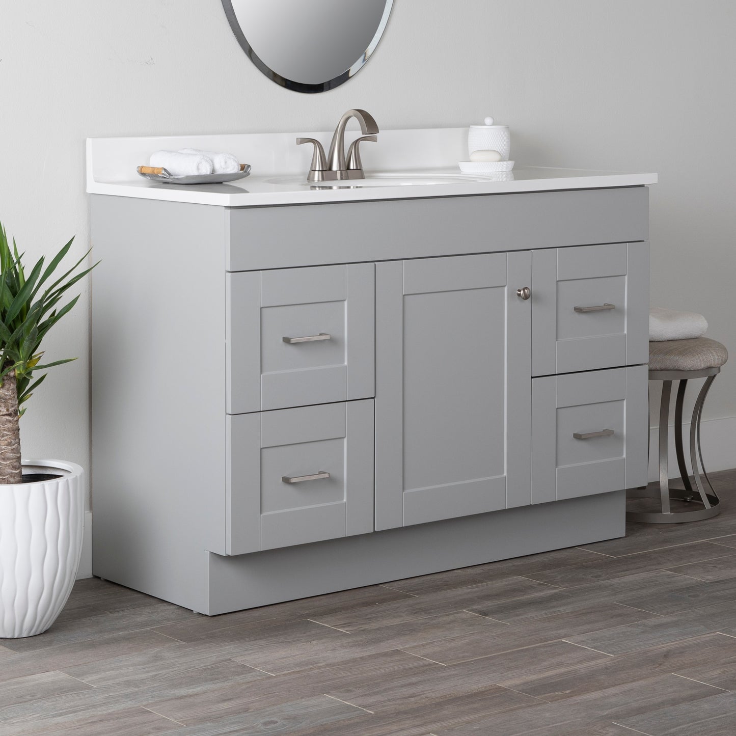 Project Source 48-in Gray Vanity Base Cabinet
