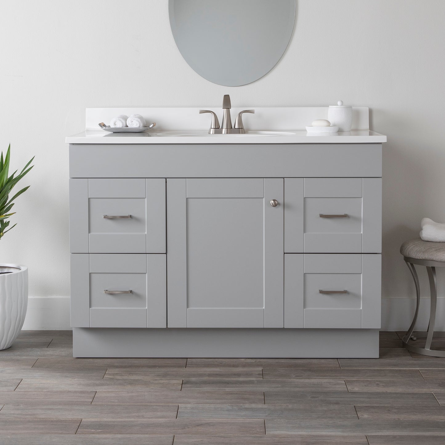 Project Source 48-in Gray Vanity Base Cabinet