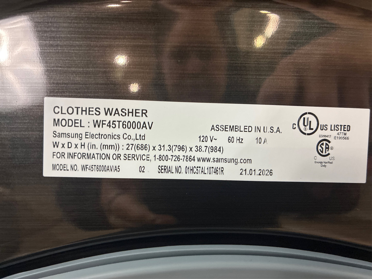 Samsung 4.5 cu ft. Front Load Washer, Brushed Black