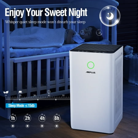 AIRPLUS Air Purifier, Home 2500 Sq ft, White