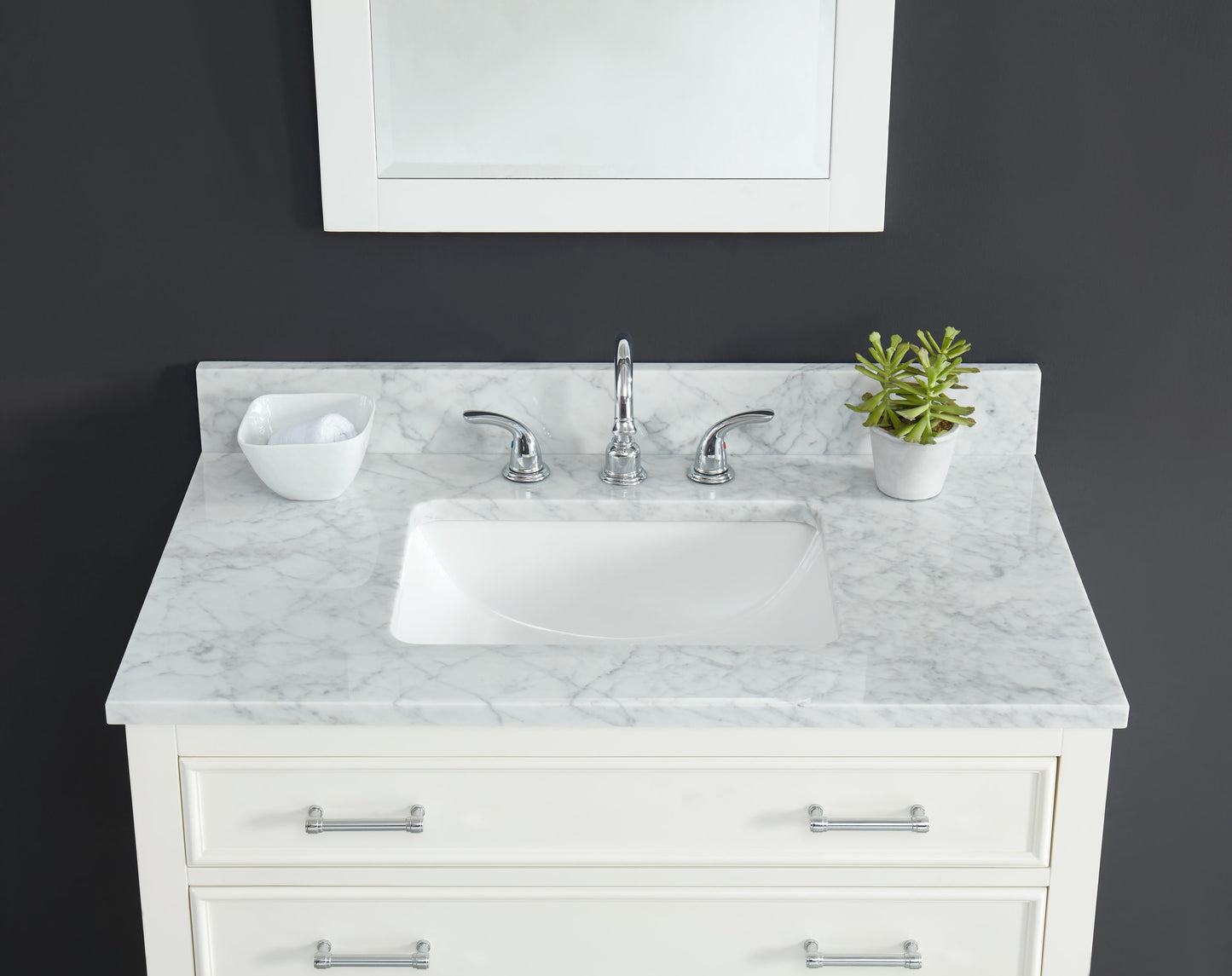 allen + roth 31x22 White Marble Vanity Top