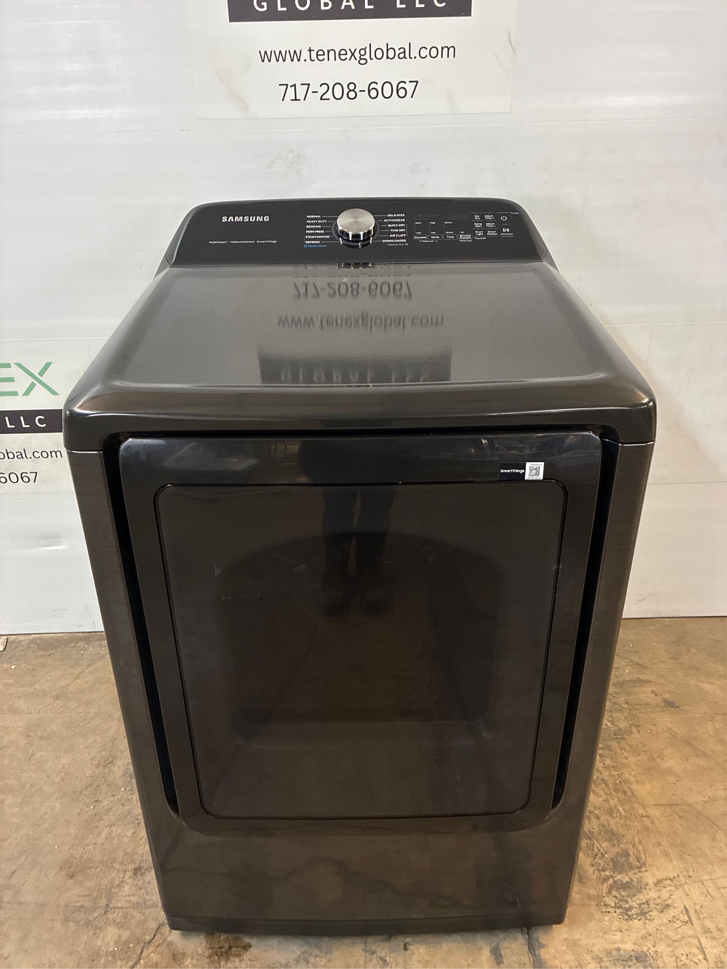 Samsung Brushed Black 7.4 cu. ft. Gas Dryer with Steam+