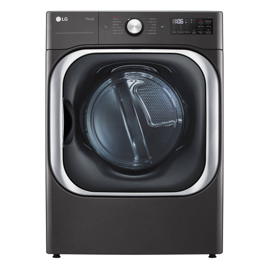 LG TurboSteam 9-cu ft Gas Dryer, Black Steel.