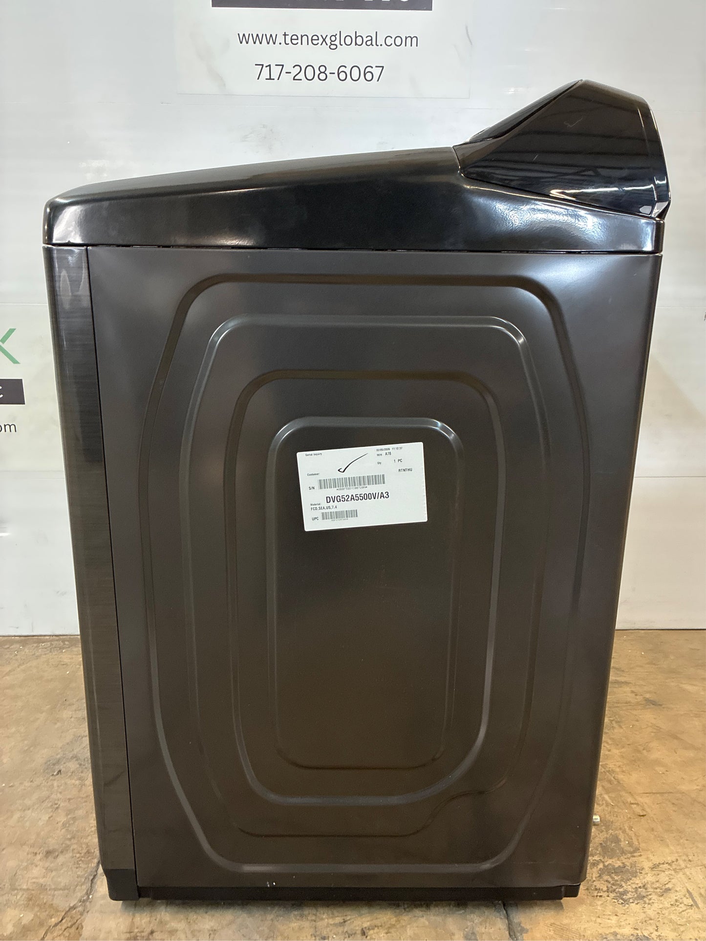 Samsung Brushed Black 7.4 cu ft - Gas Dryer with Steam+