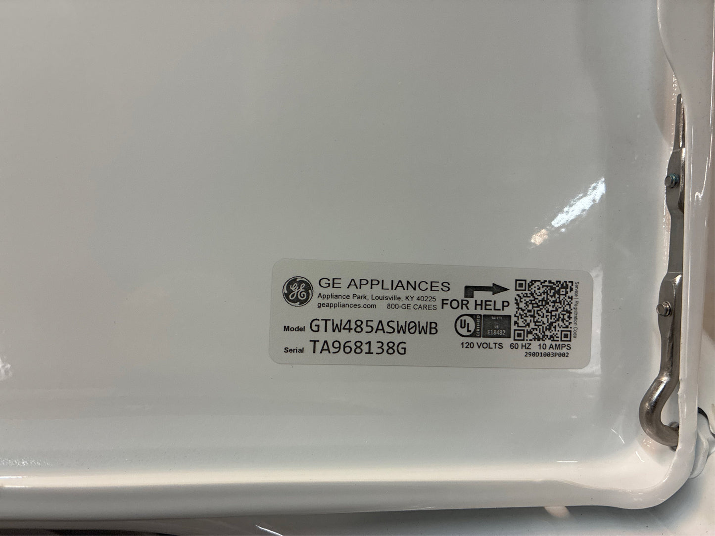 GE 4.5 cu. ft. Top Load Washer White