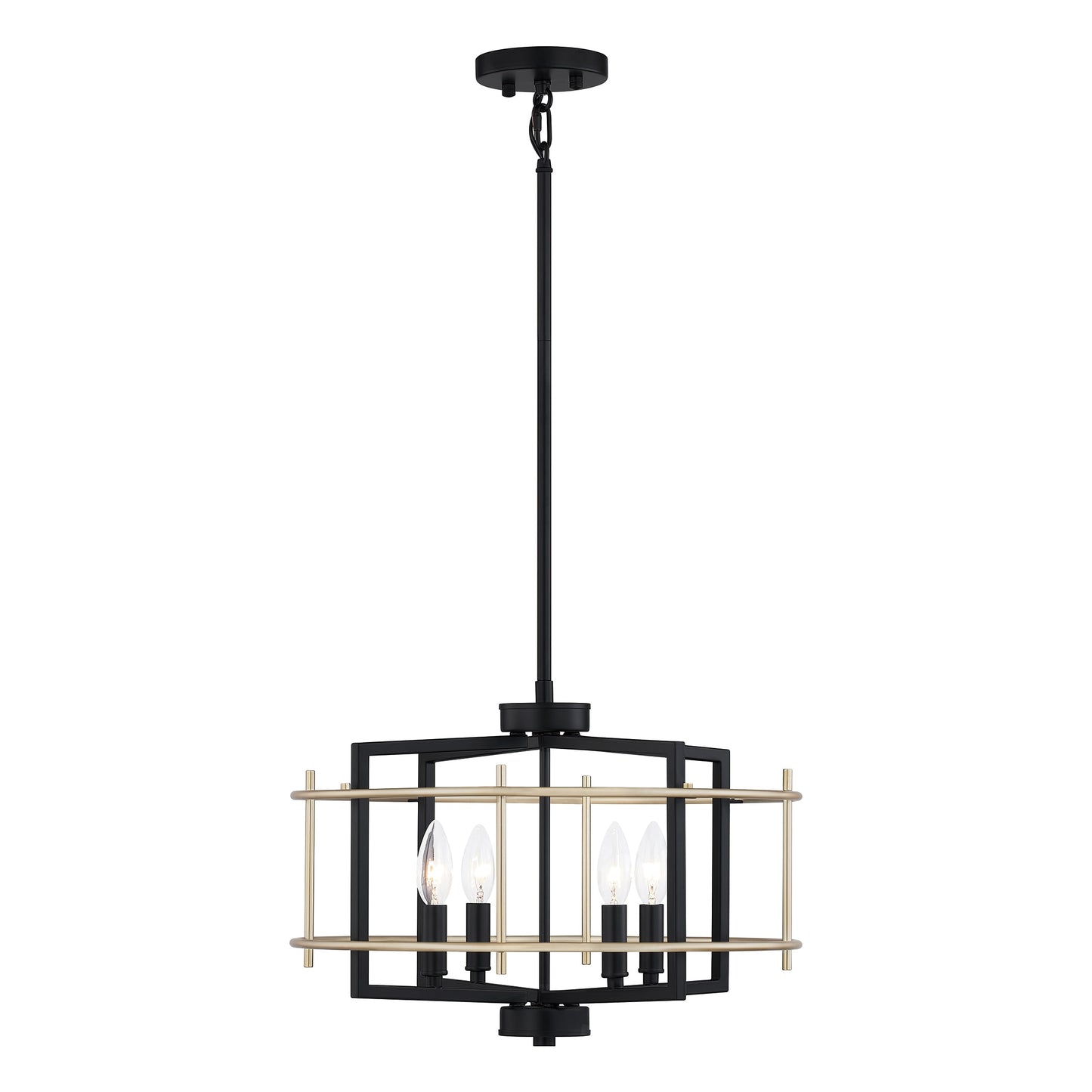 Quoizel Adler 4-Light Black/Gold Pendant