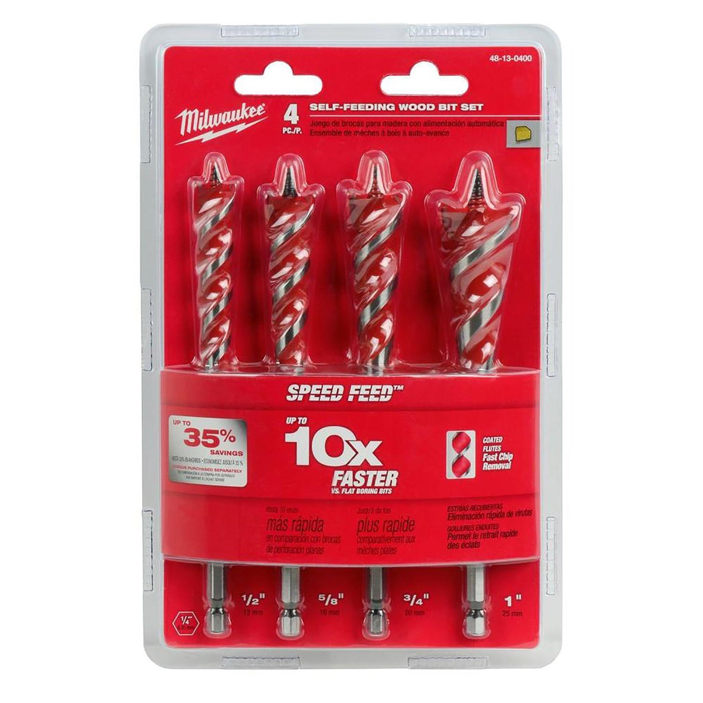 Milwaukee SPEED FEED 6-1/2 in Steel Wood Bit Set
