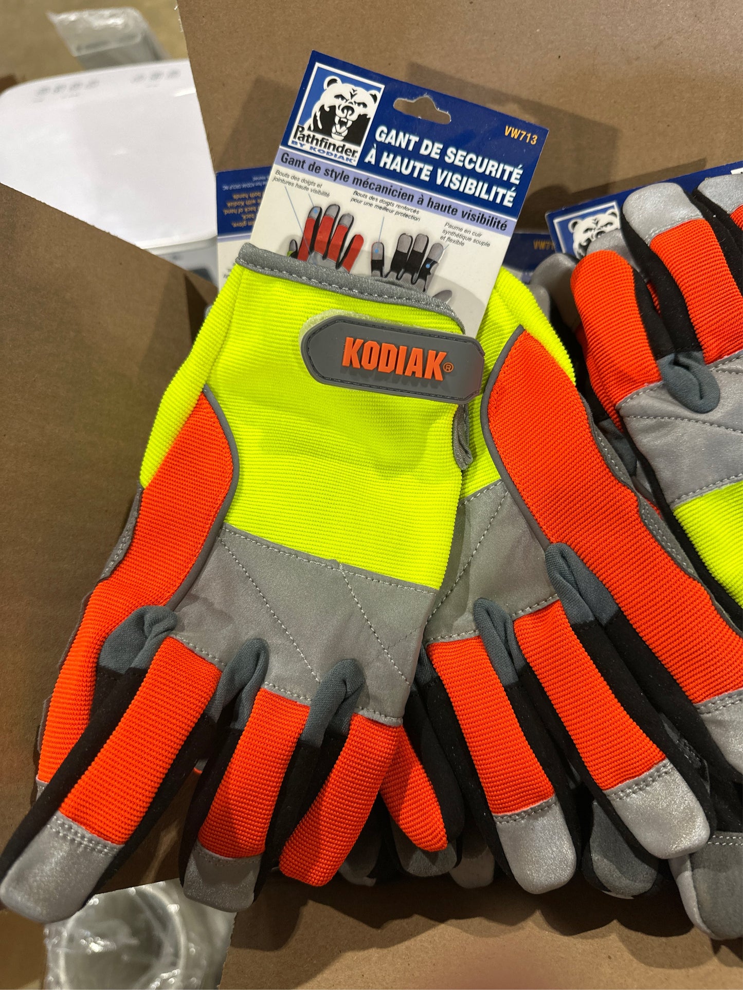 Kodiak Hi-Vis Mechanic Work Gloves, L