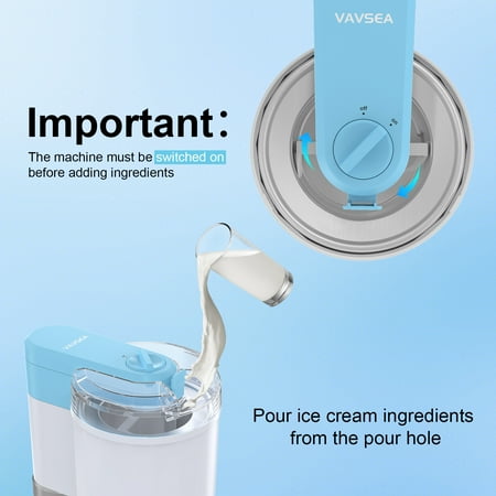VAVSEA Ice Cream Maker, 1 Quart, Blue