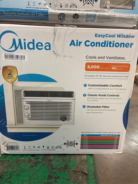 Midea 5,000 BTU Window AC, Mechanical, White