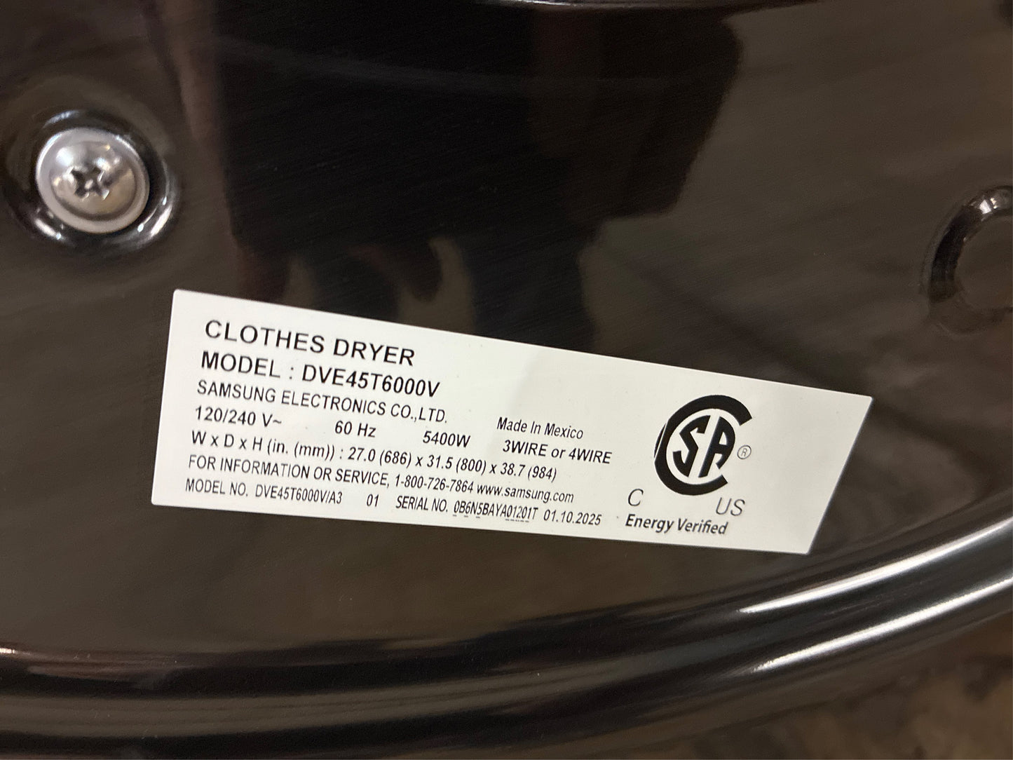 Samsung 7.5 cu ft Stackable Electric Dryer