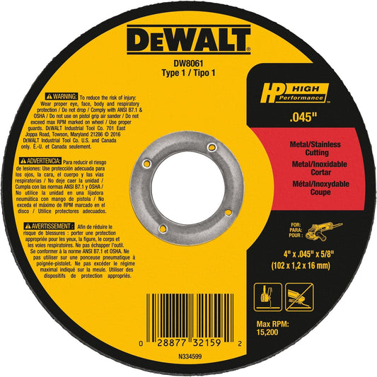 DeWalt 4 in. Aluminum Oxide Cut-Off Wheel