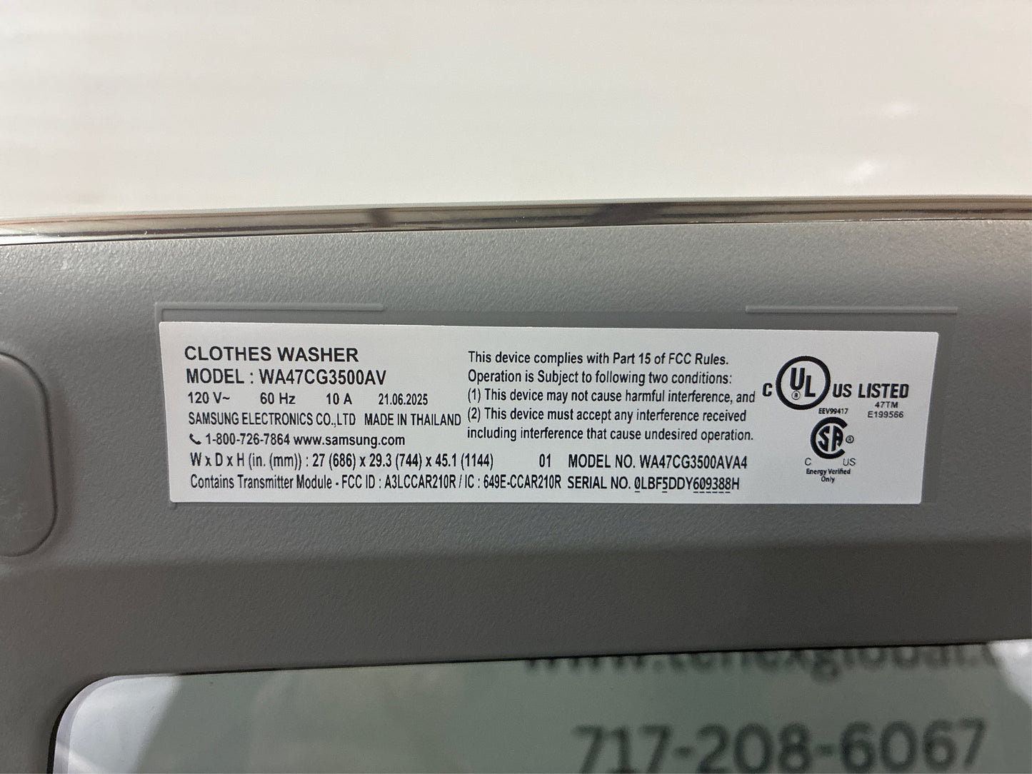 Samsung 4.7 cu ft Large Capacity Top Load Washer