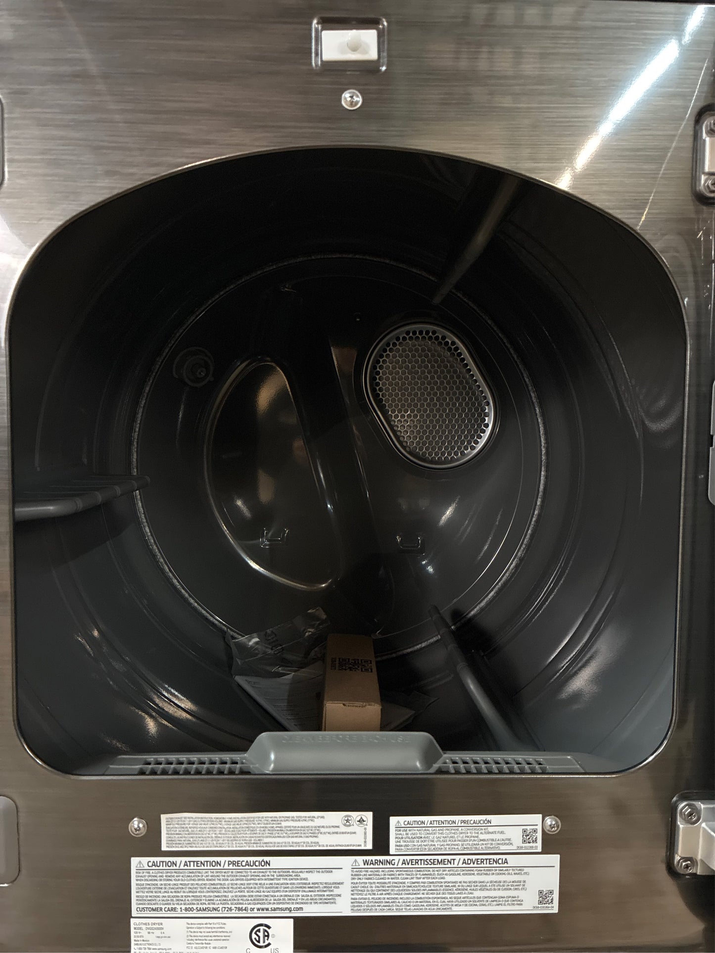 Samsung Brushed Black 7.4 cu. ft. Gas Dryer with Steam+