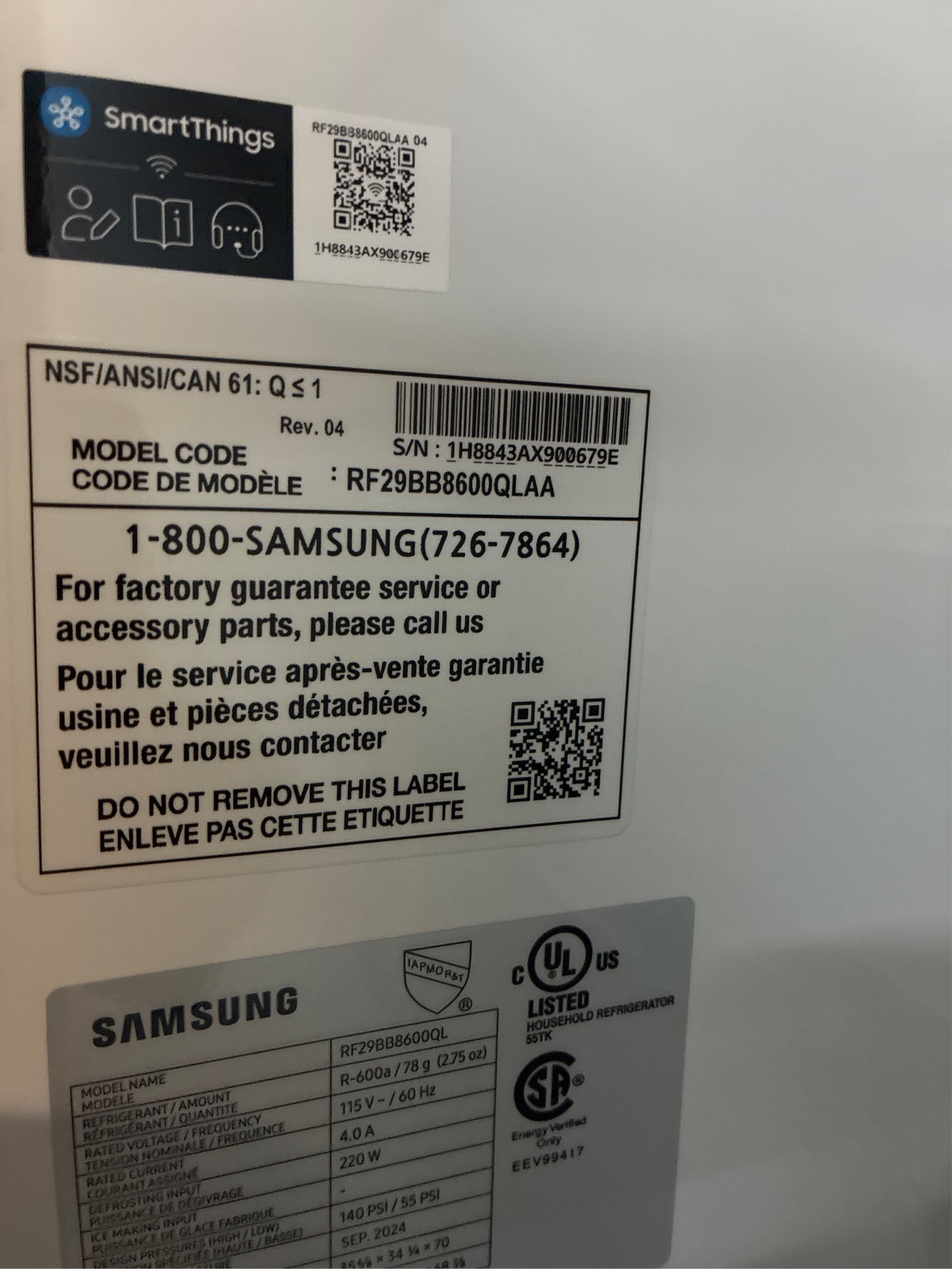 Samsung Bespoke 29 cu. ft. 4-Door Fr. Refrigerator