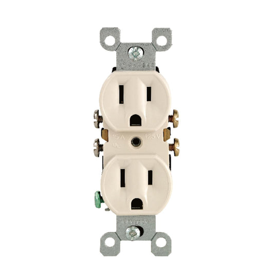 Leviton 15A 125V Light Almond Outlet 5-15R 10pk