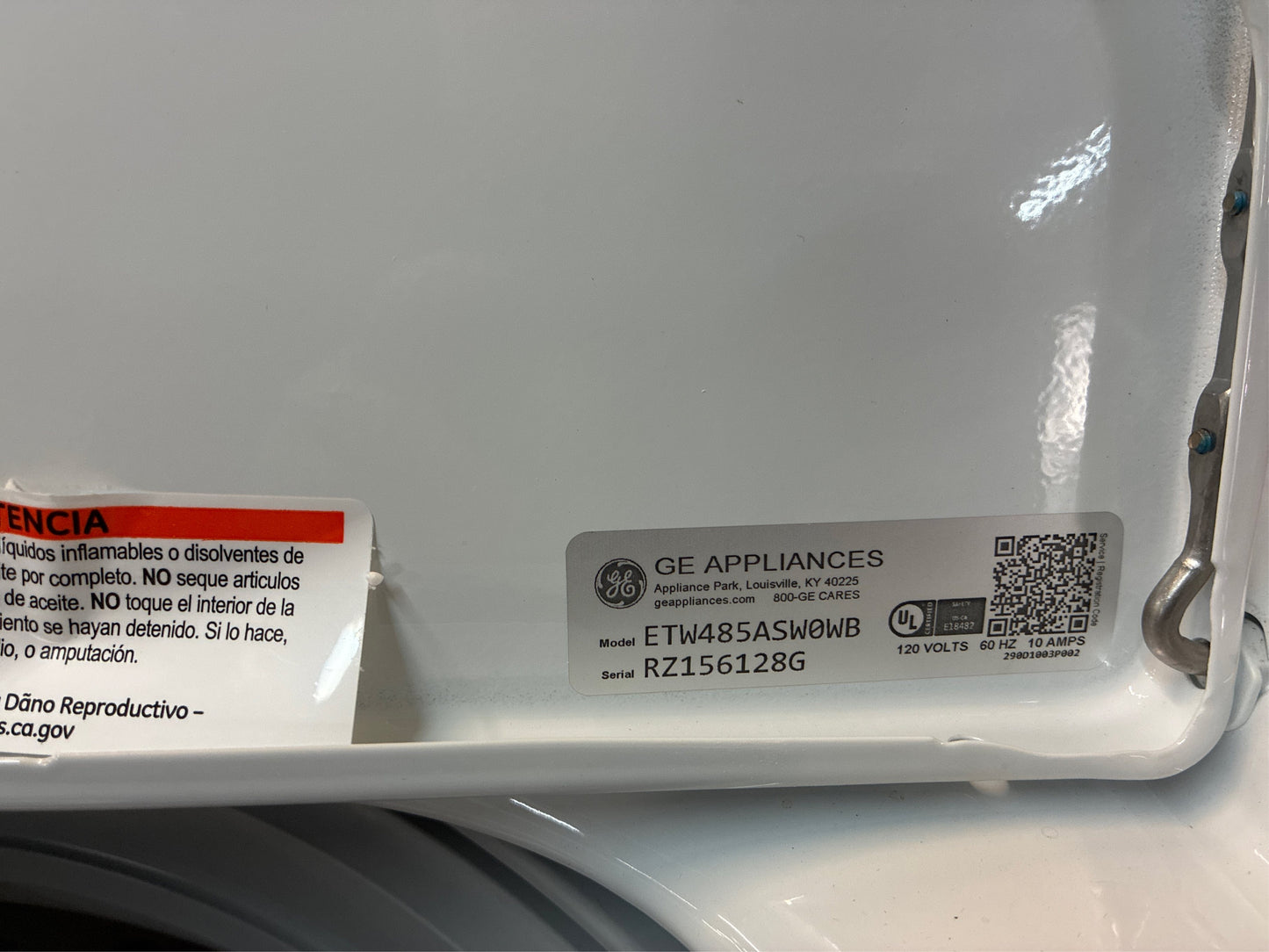 GE 4.5 cu.ft. Washer with Spanish Control