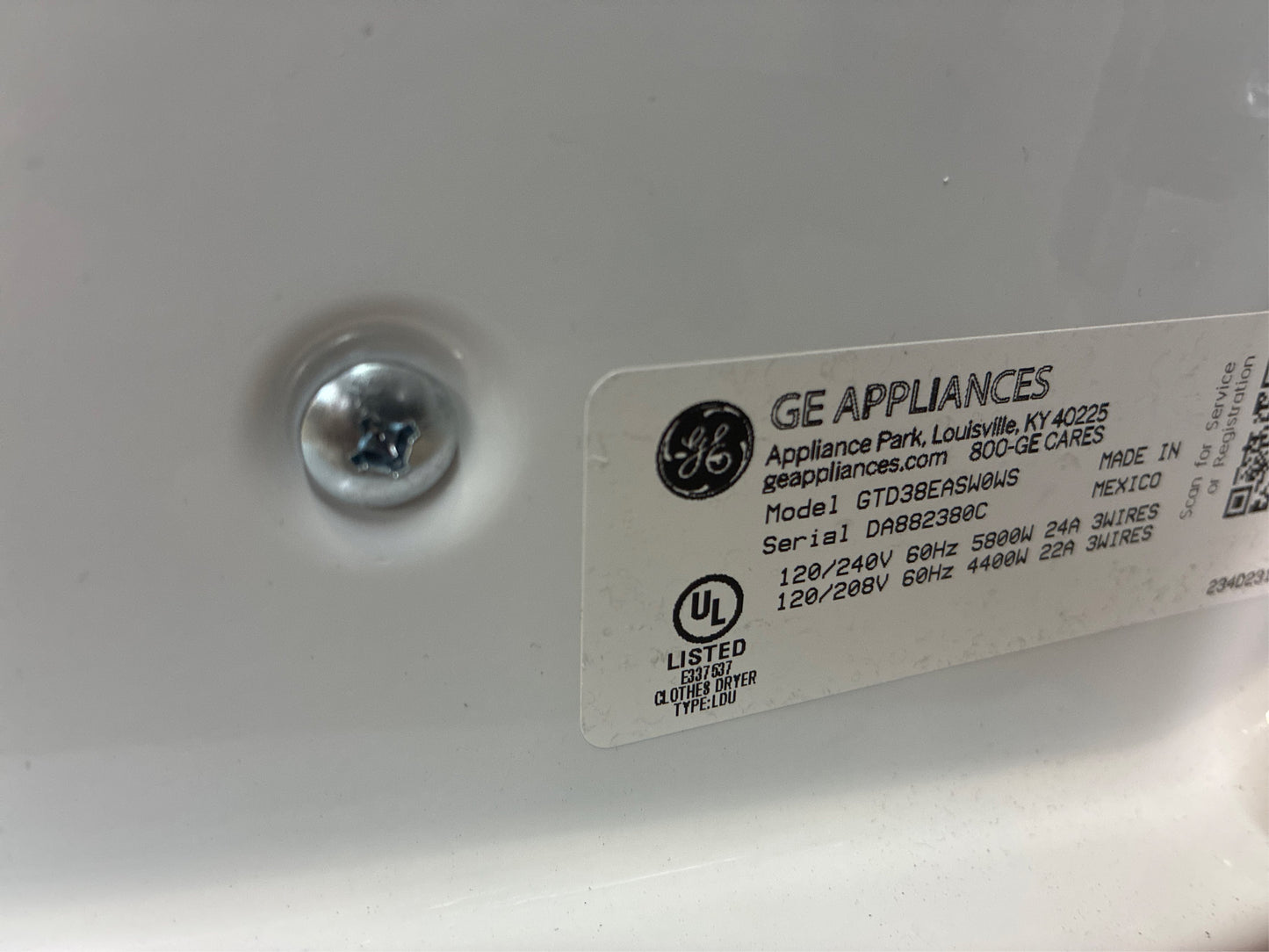 GE 7.2-cu ft Vented Electric Dryer (White)