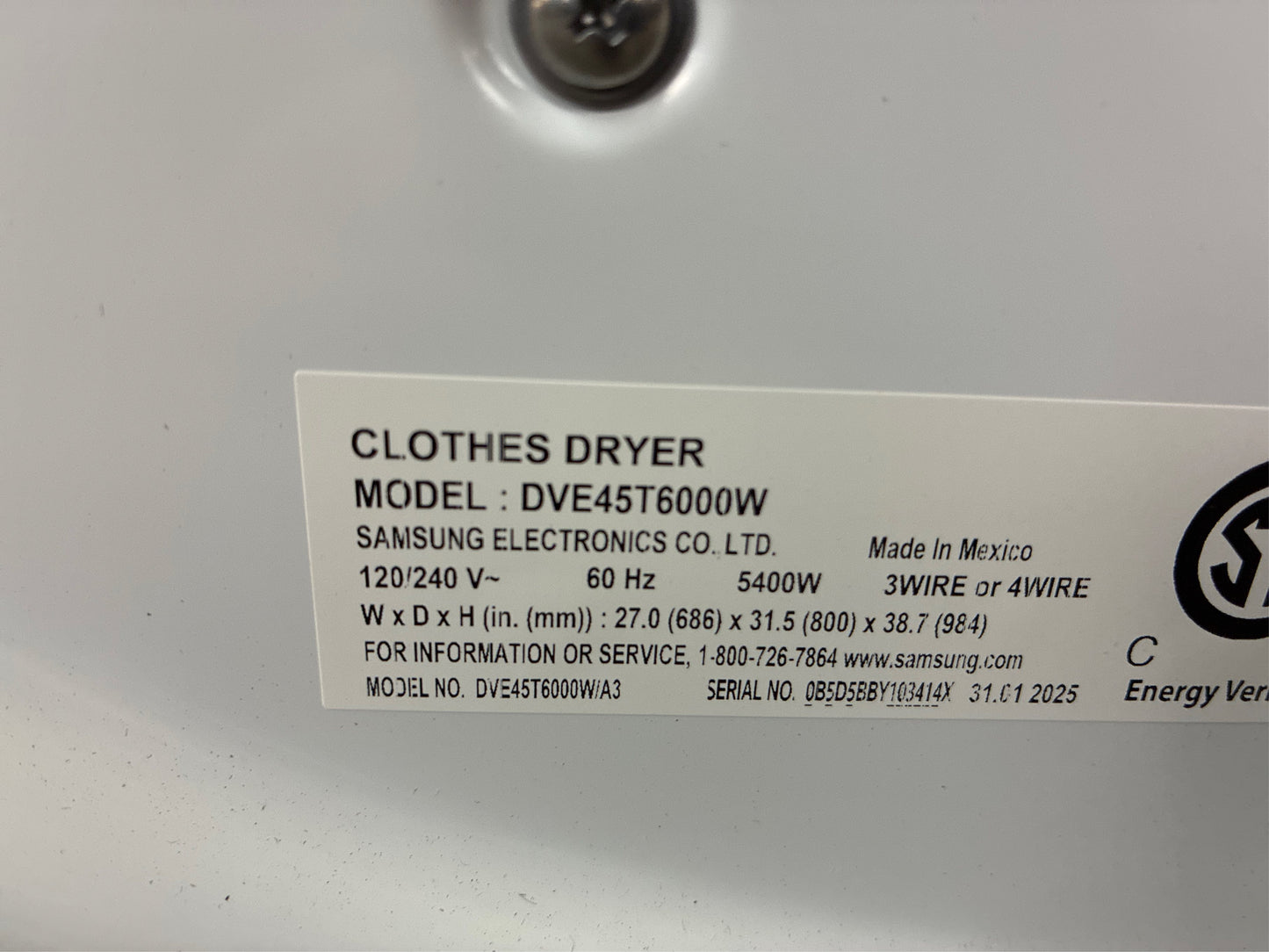 7.5 cu. ft. Stackable Vented Electric Dryer.