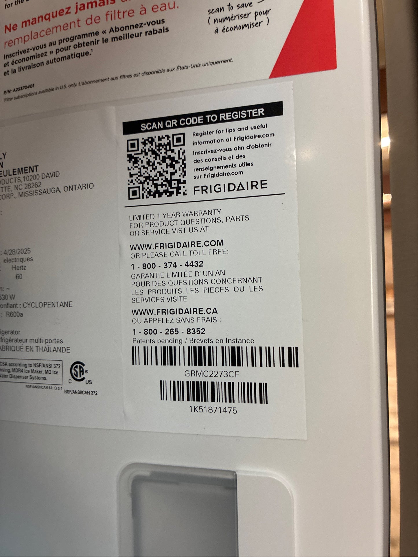 Frigidaire 21.5-cu ft French Door Fridge