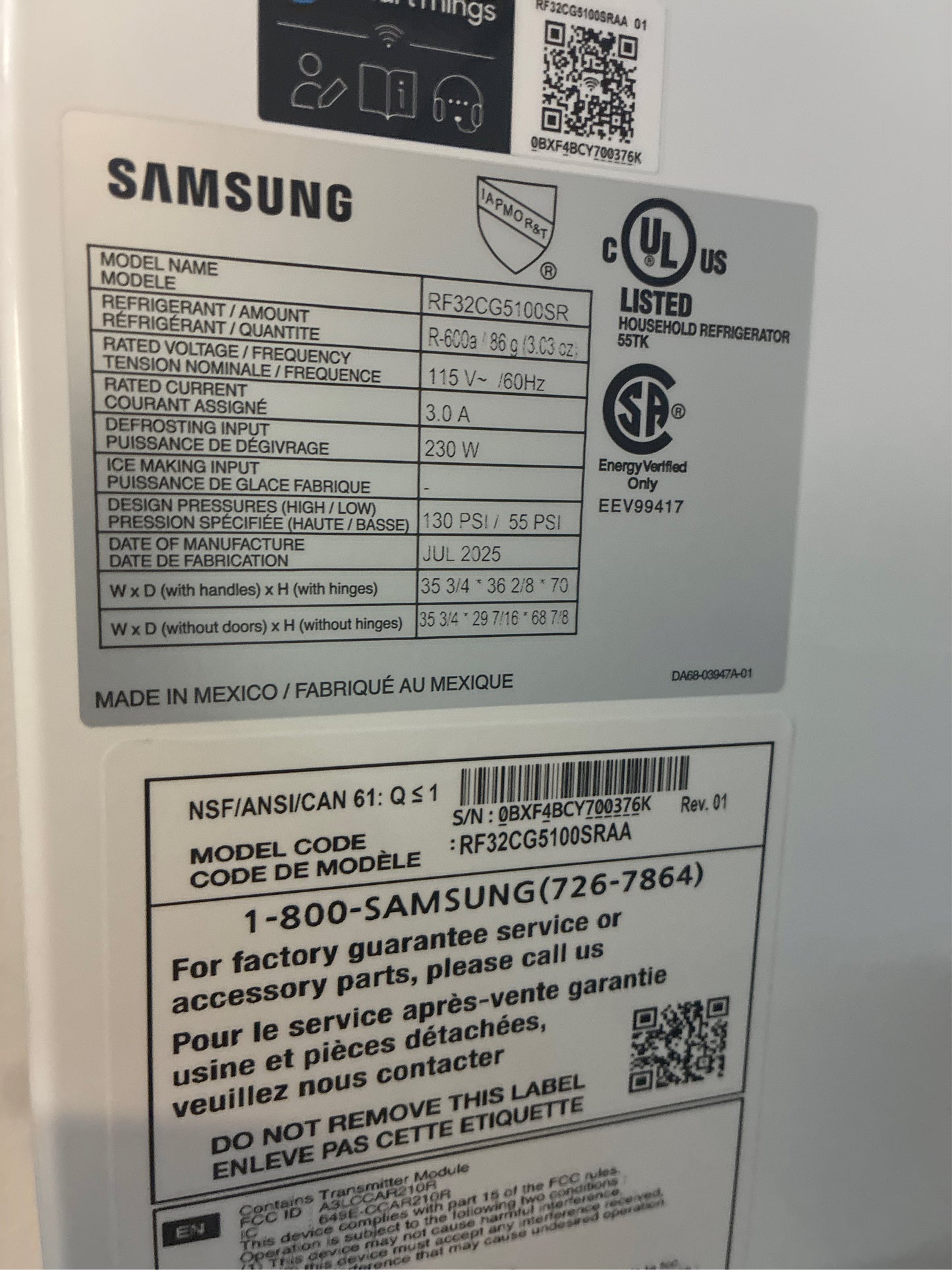 Samsung 32 cu. ft. French Door Refrigerator with Ice Maker