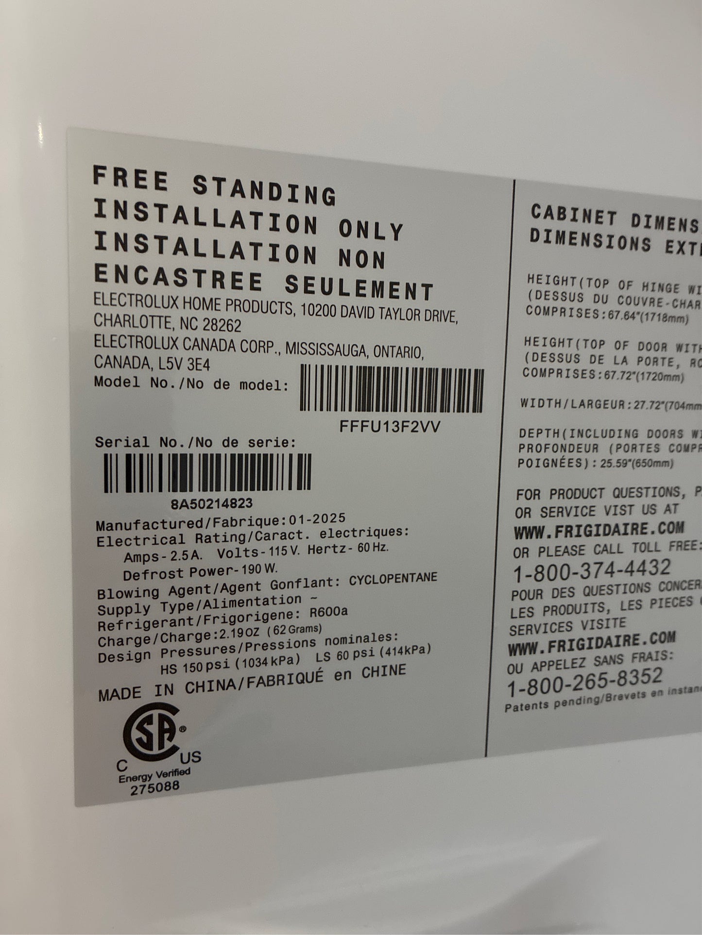 Frigidaire 13 cu. ft. Auto Defrost Upright Freezer