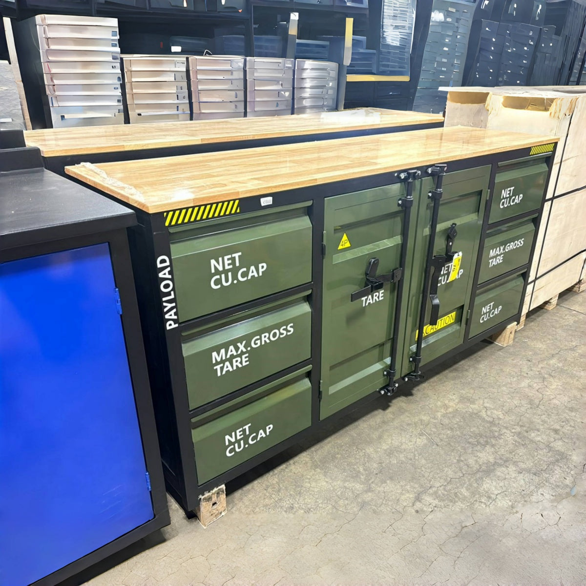 6.5ft Workbench Cabinet with 6 Drawers