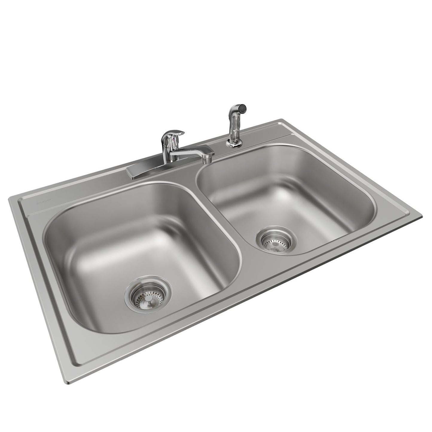Elkay 33x22 Satin SS Double Bowl Sink Kit