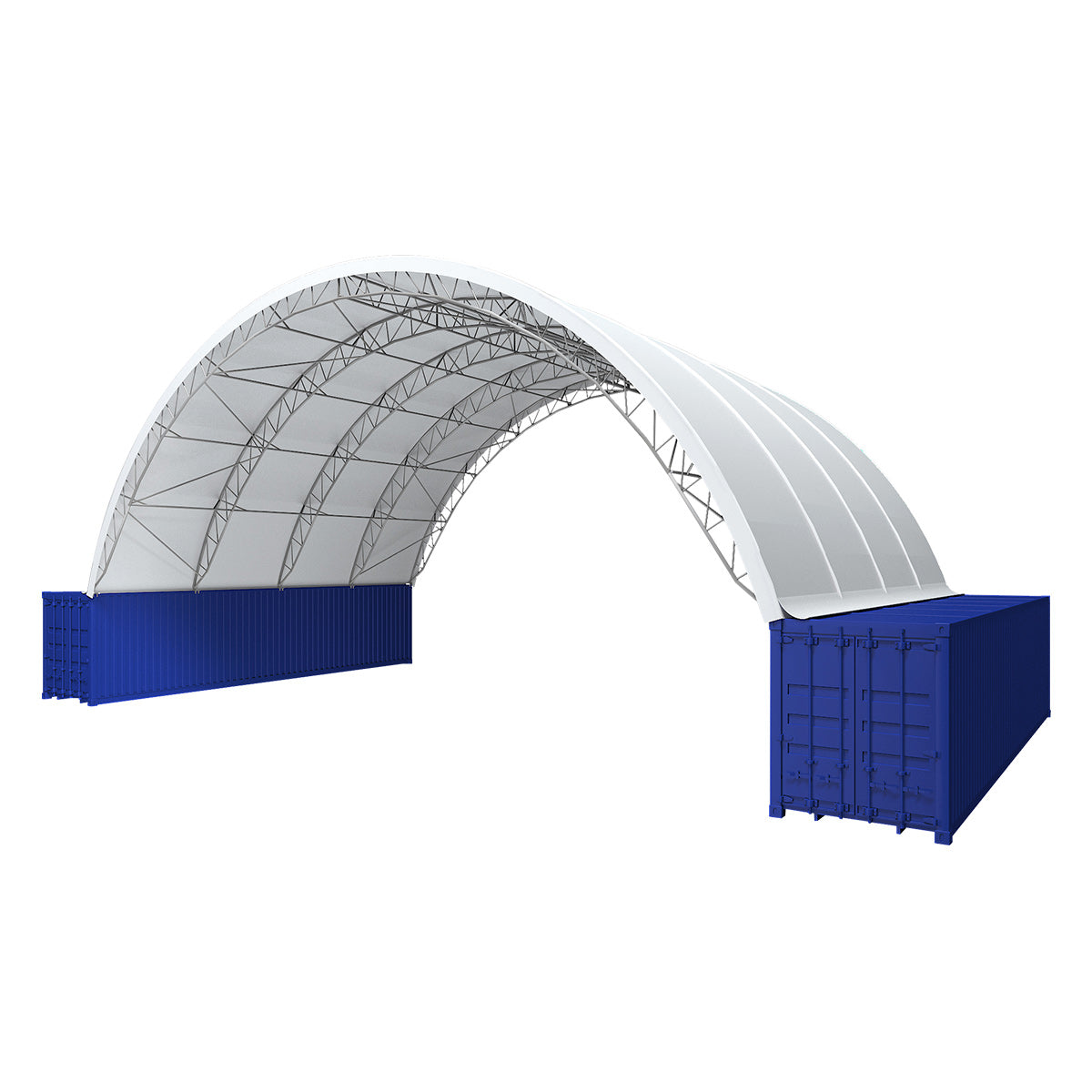 Reinforced 60'x40'x22' Double Truss Container Canopy Shelter