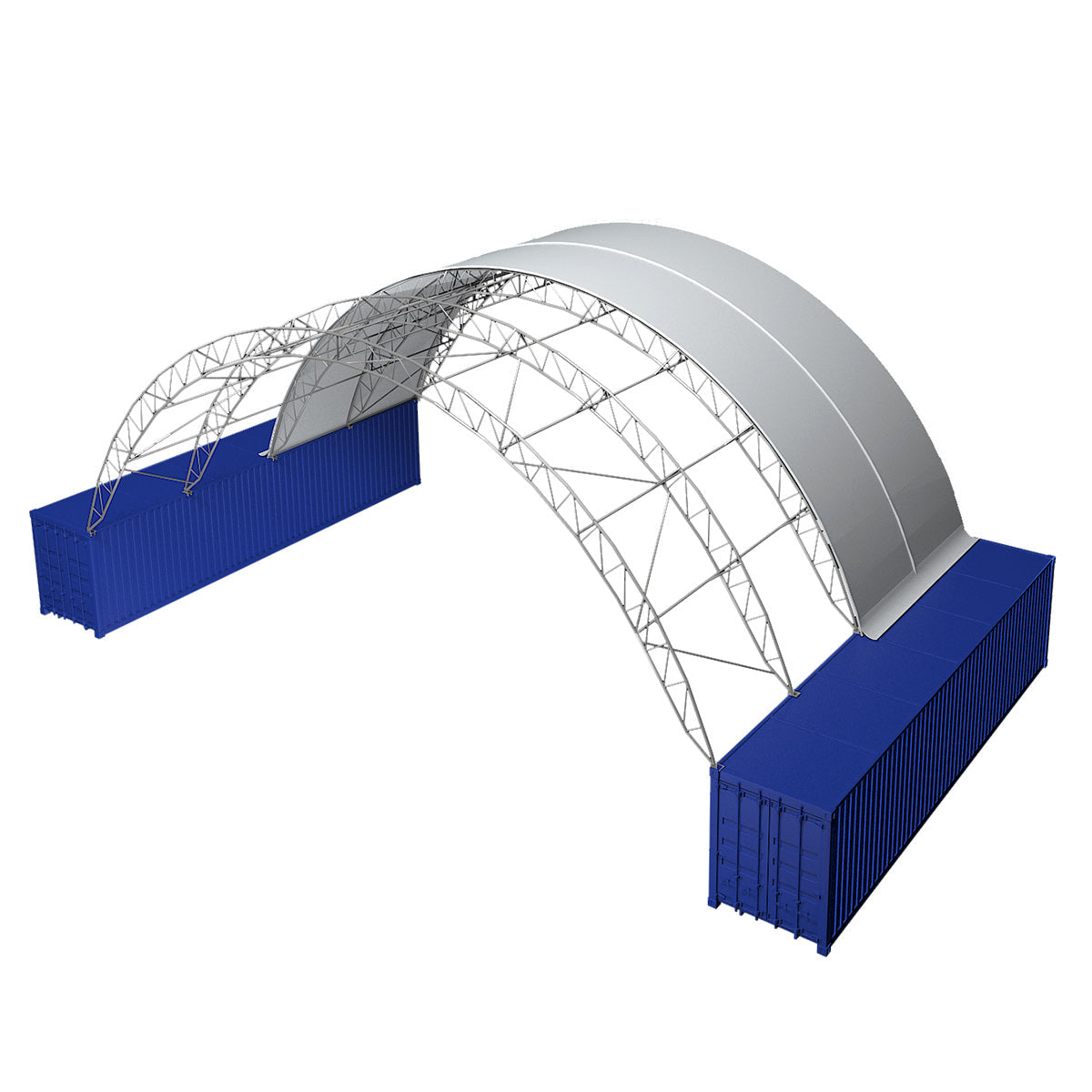 Reinforced 60'x40'x22' Double Truss Container Canopy Shelter