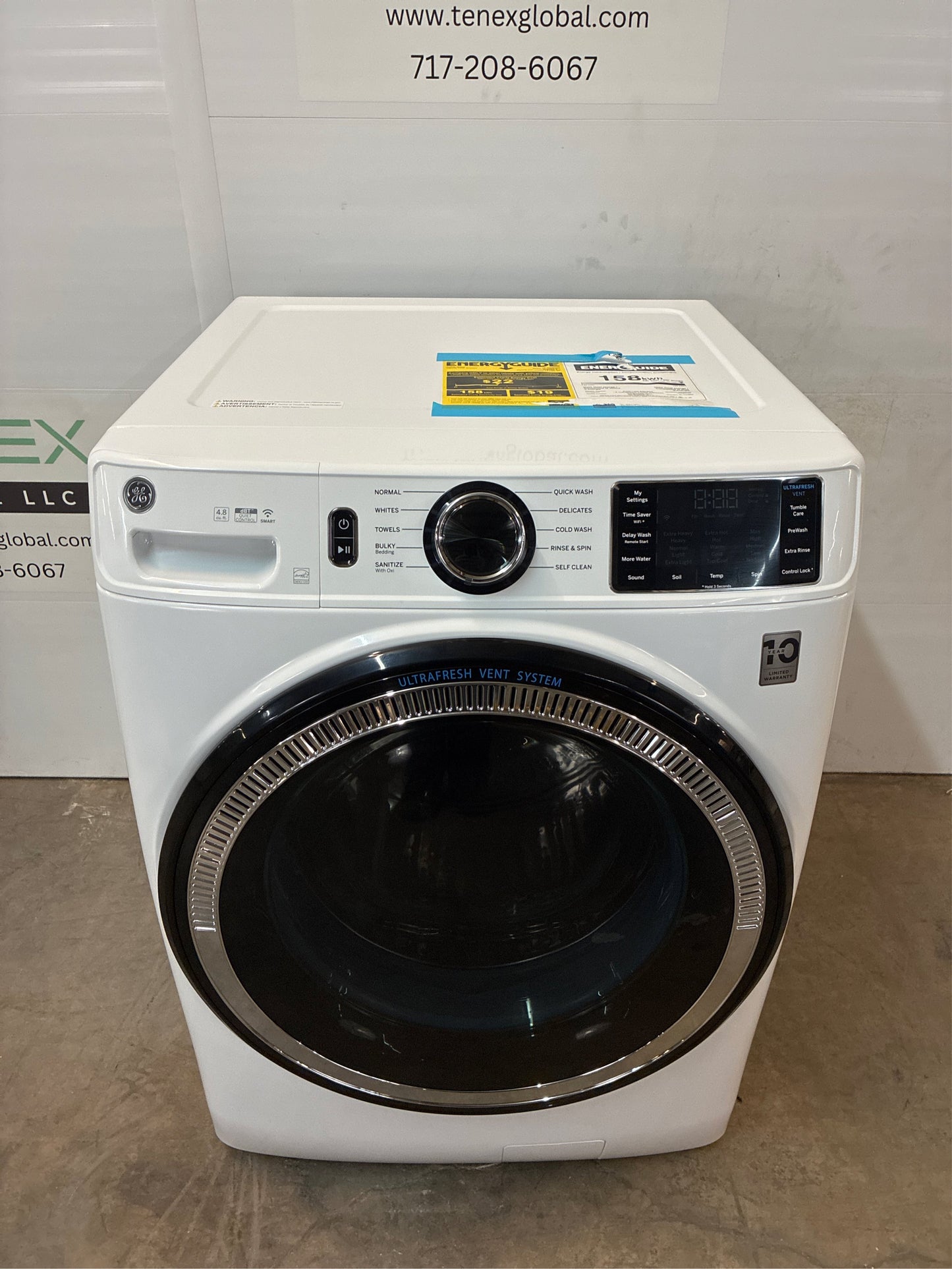 GE 4.8 cu ft Smart White Front Load Washer