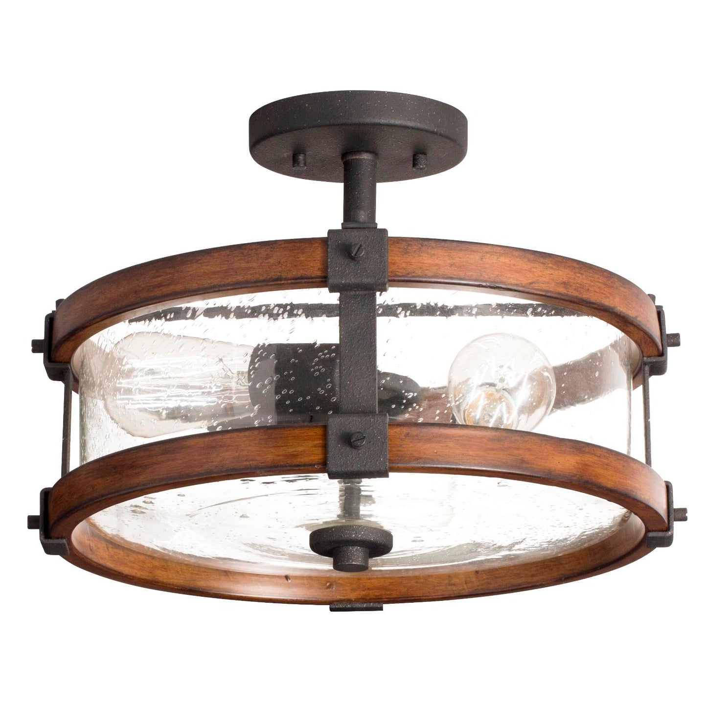 Kichler 14" Distressed Black Semi Flush Light