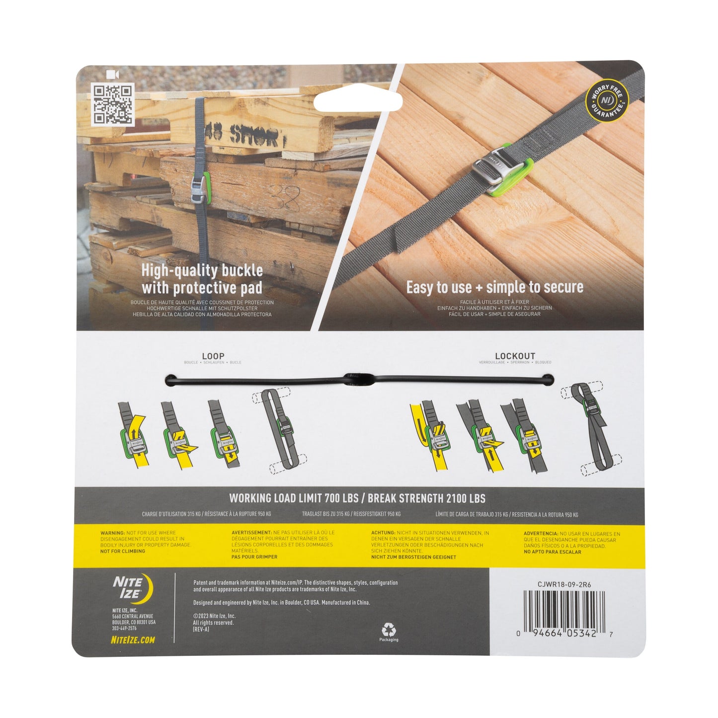 Nite Ize 1-in x 18-ft Cam Tie Down, 2-Pack