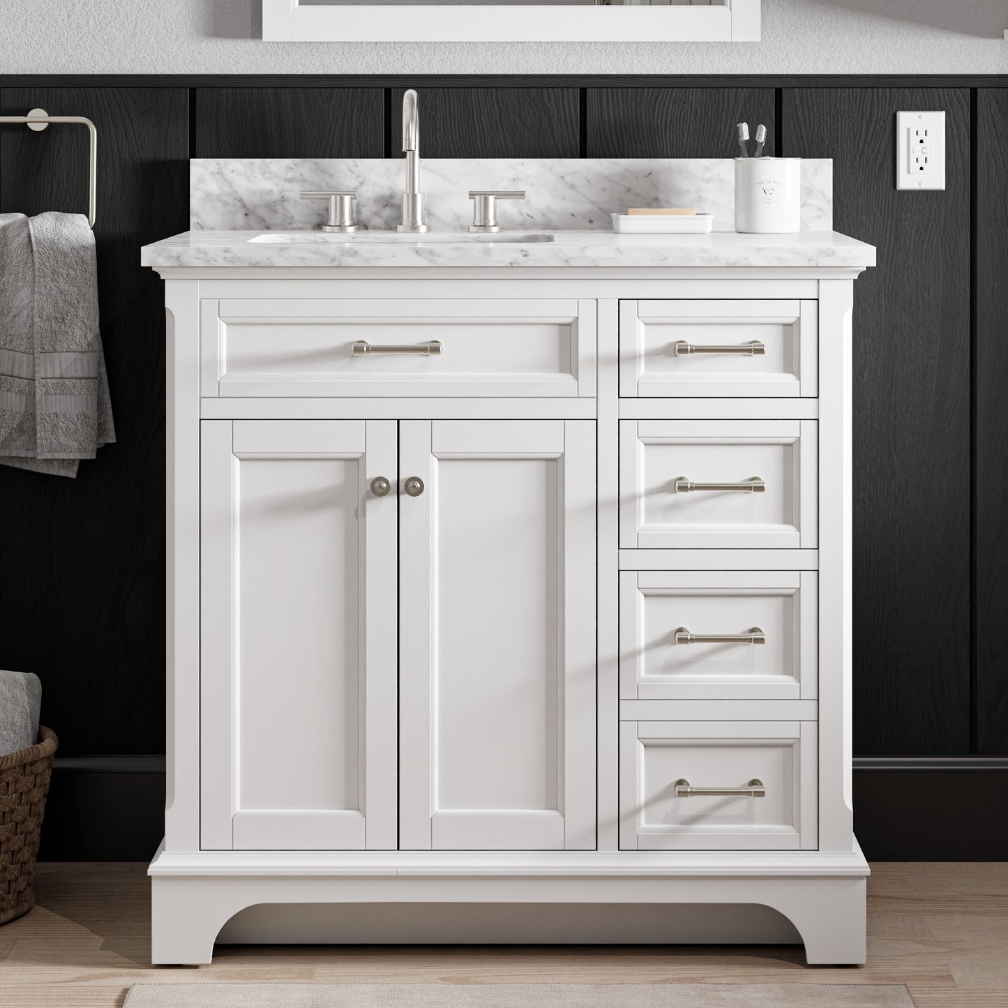 allen + roth Roveland 36-in White Vanity top