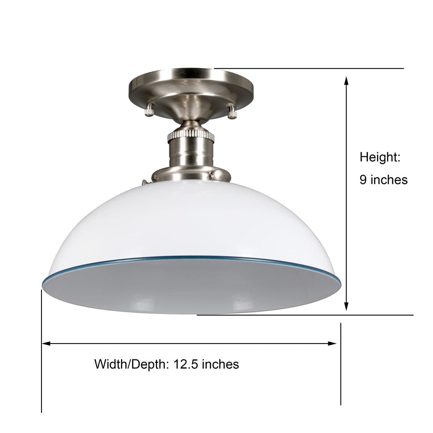 allen + roth Leigh 1-Light 12.5-in Semi Flush