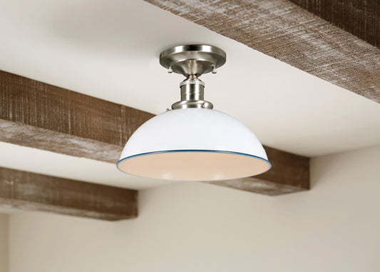 allen + roth Leigh 1-Light 12.5-in Semi Flush