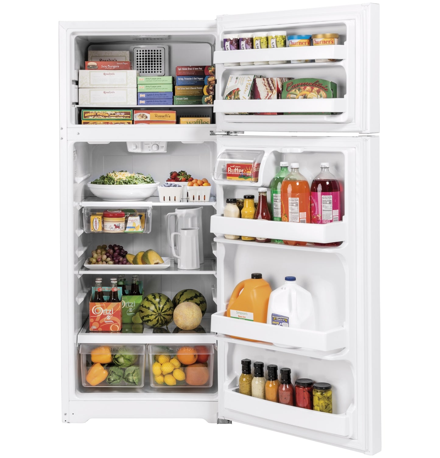 GE 17.5-cu ft Top-Freezer Refrigerator (White)