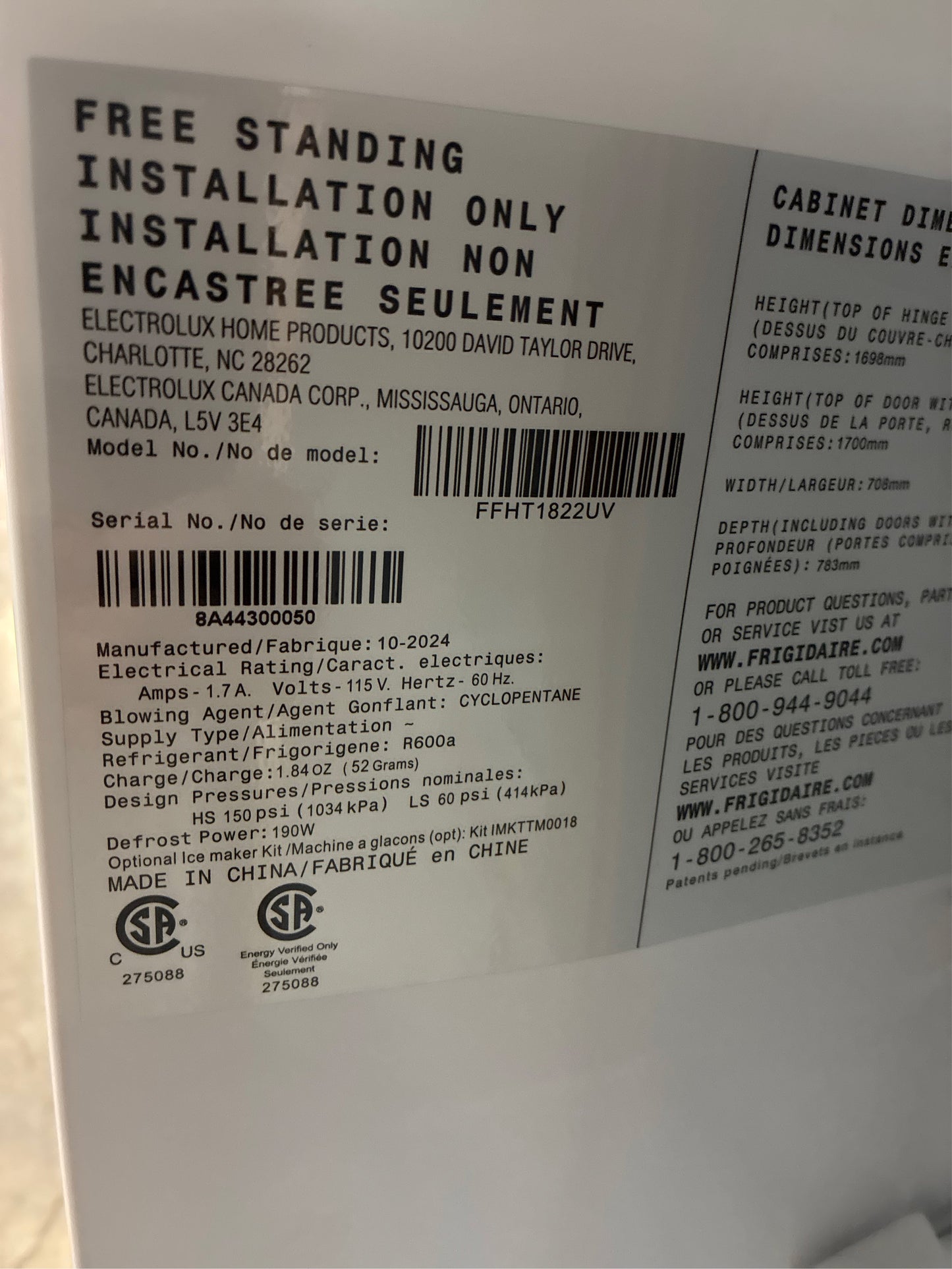 Frigidaire 17.6 cu ft Top-Freezer Refrigerator