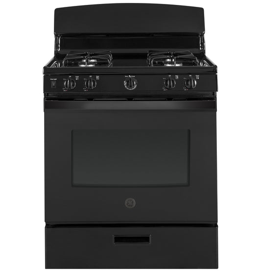 GE 30" 4-Burner 4.8-cu ft Gas Range Black