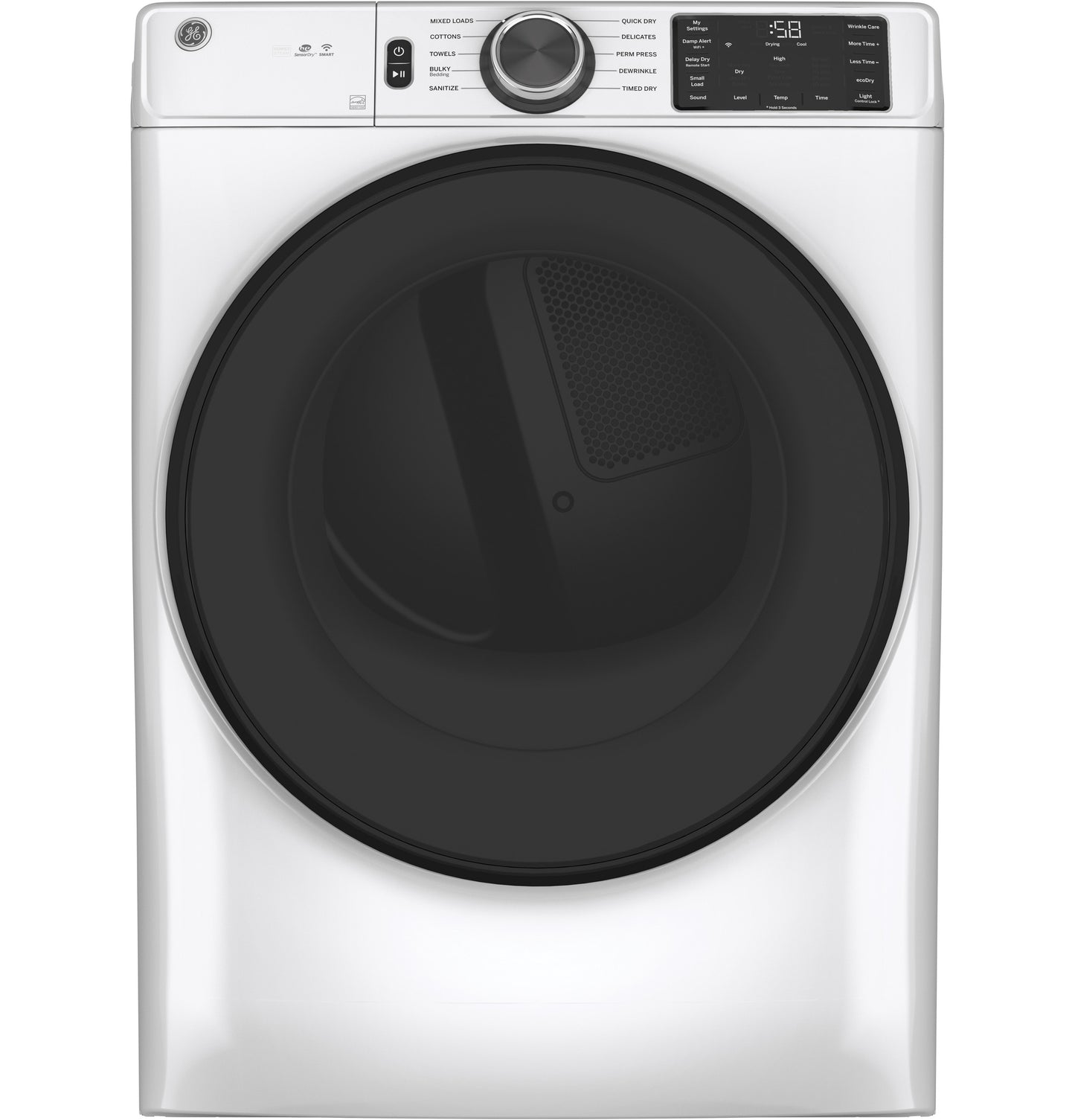 GE 7.8-cu ft Stackable Electric Dryer White