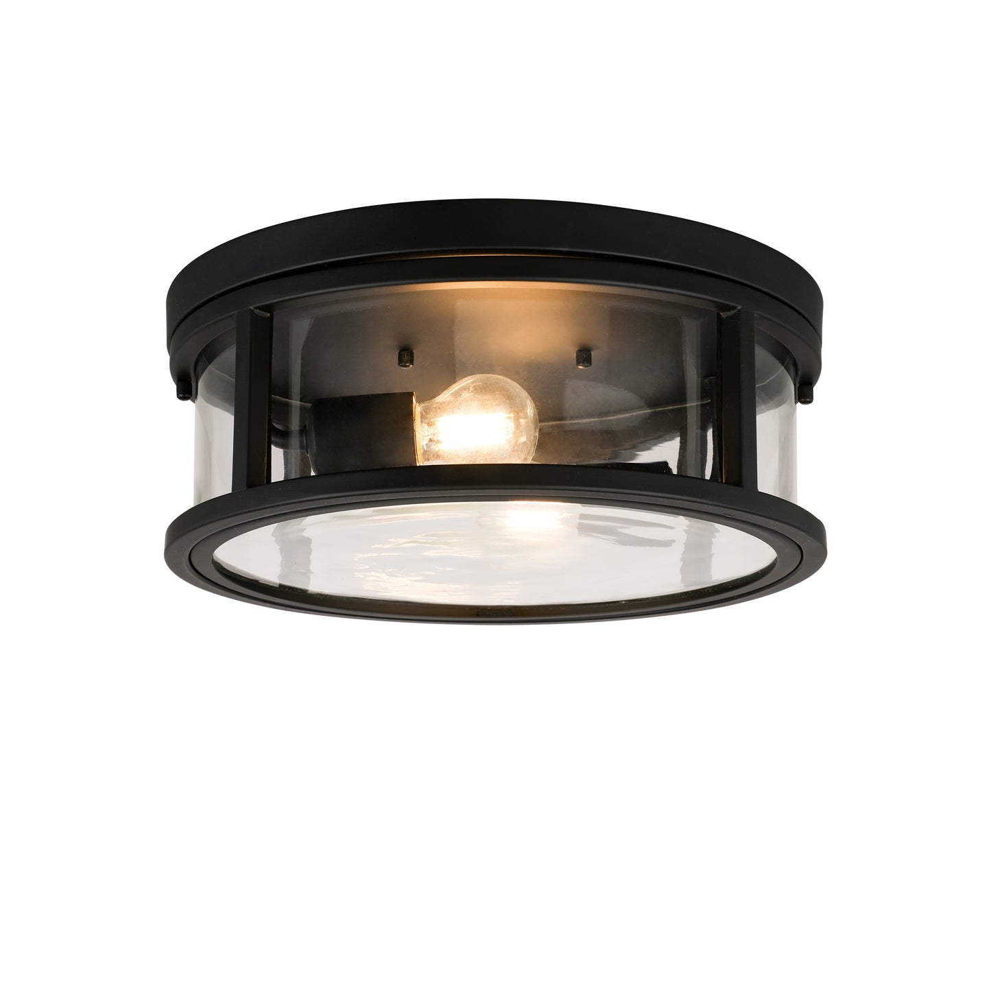 allen + roth 13-in Matte Black Flush Mount
